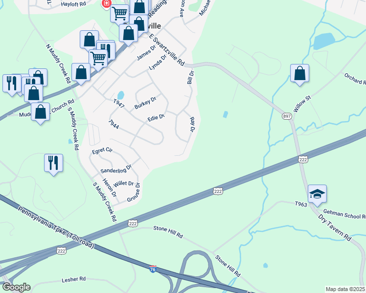 map of restaurants, bars, coffee shops, grocery stores, and more near 31 Ray Drive in Denver