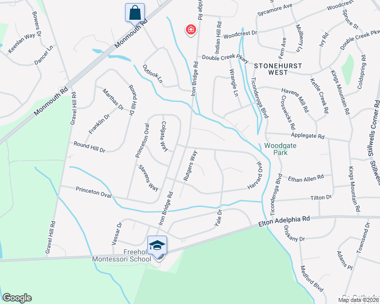 map of restaurants, bars, coffee shops, grocery stores, and more near 4 Rutgers Way in Freehold