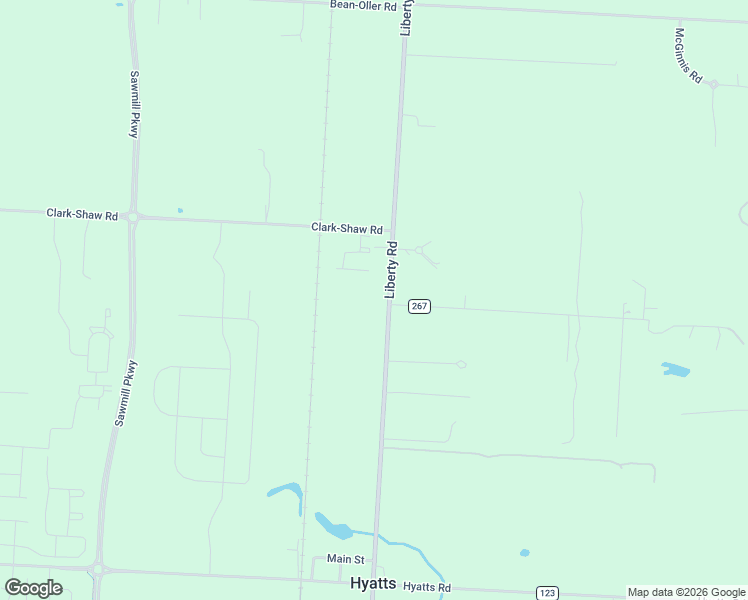 map of restaurants, bars, coffee shops, grocery stores, and more near 5401 Liberty Road in Powell