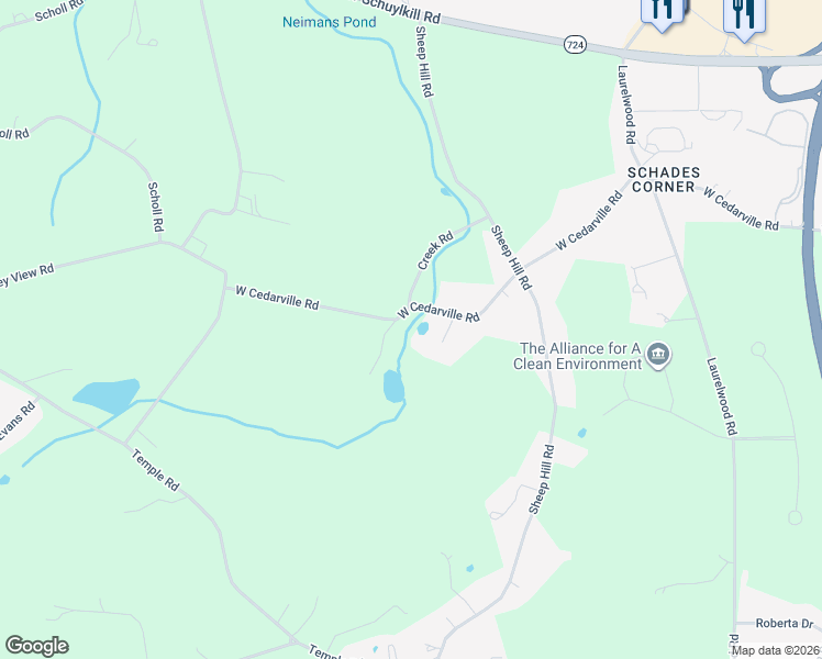 map of restaurants, bars, coffee shops, grocery stores, and more near in Chester County