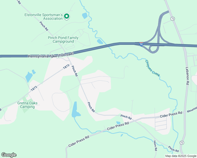 map of restaurants, bars, coffee shops, grocery stores, and more near 562 Woodland Drive in Manheim