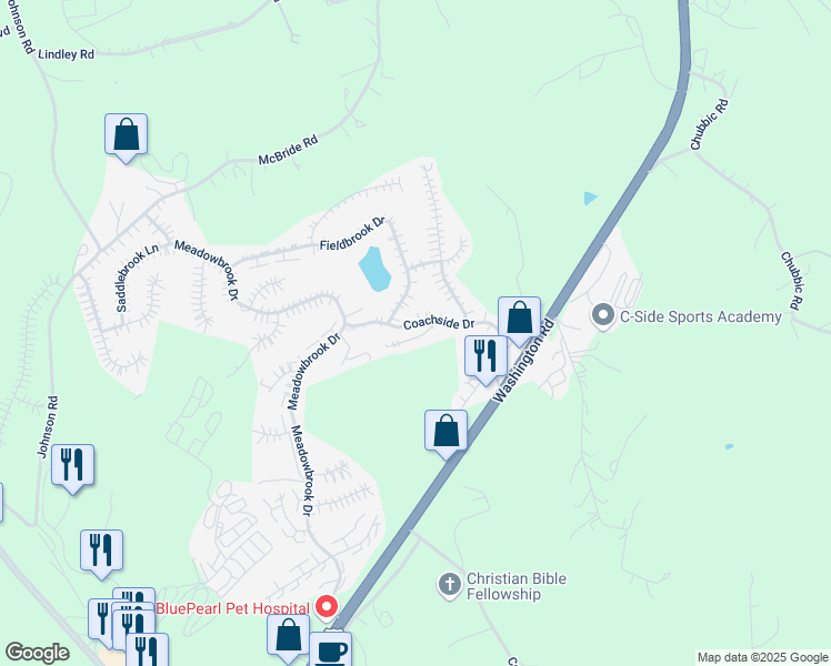map of restaurants, bars, coffee shops, grocery stores, and more near 300 Lakeview Court in Washington