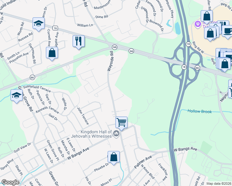 map of restaurants, bars, coffee shops, grocery stores, and more near 750 Wayside Road in Neptune City