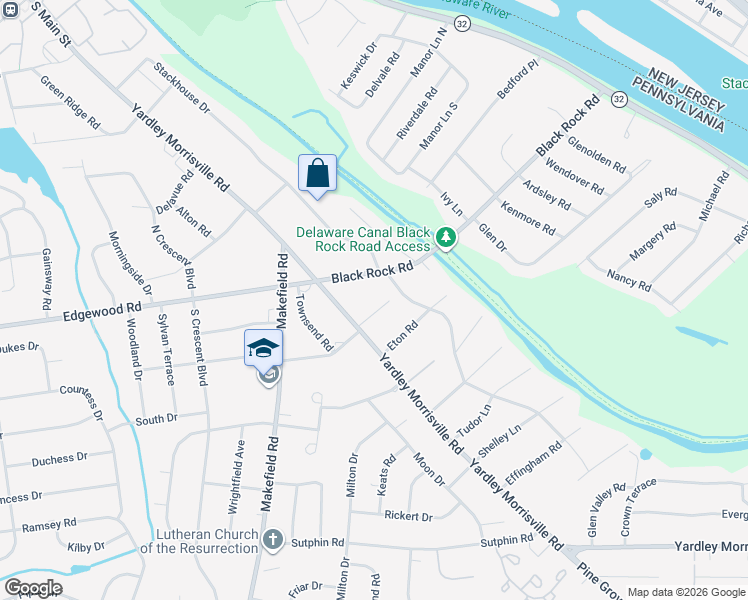 map of restaurants, bars, coffee shops, grocery stores, and more near 3 Radcliffe Road in Morrisville