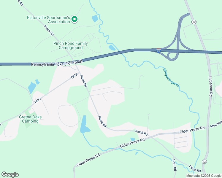 map of restaurants, bars, coffee shops, grocery stores, and more near 562 Woodland Drive in Manheim
