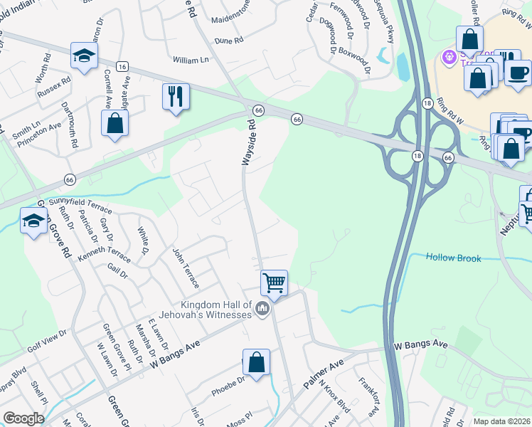map of restaurants, bars, coffee shops, grocery stores, and more near 750 Wayside Road in Neptune City