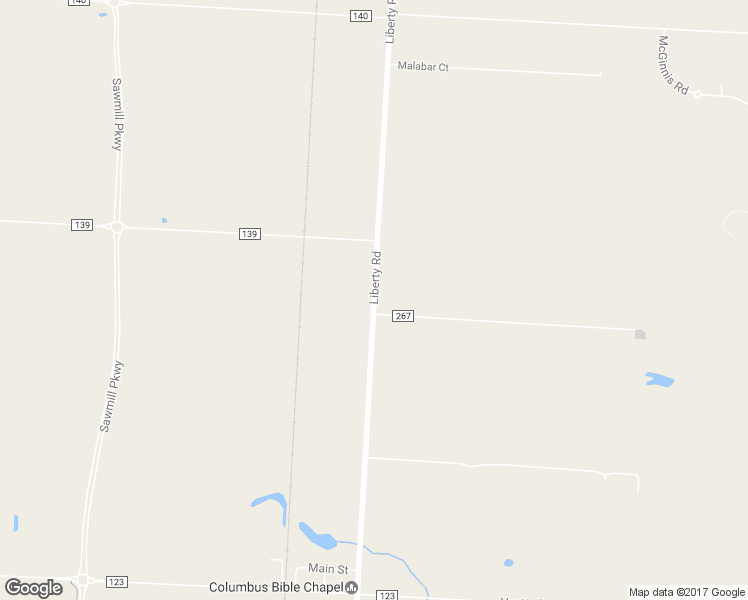 map of restaurants, bars, coffee shops, grocery stores, and more near 5401 Liberty Road in Powell