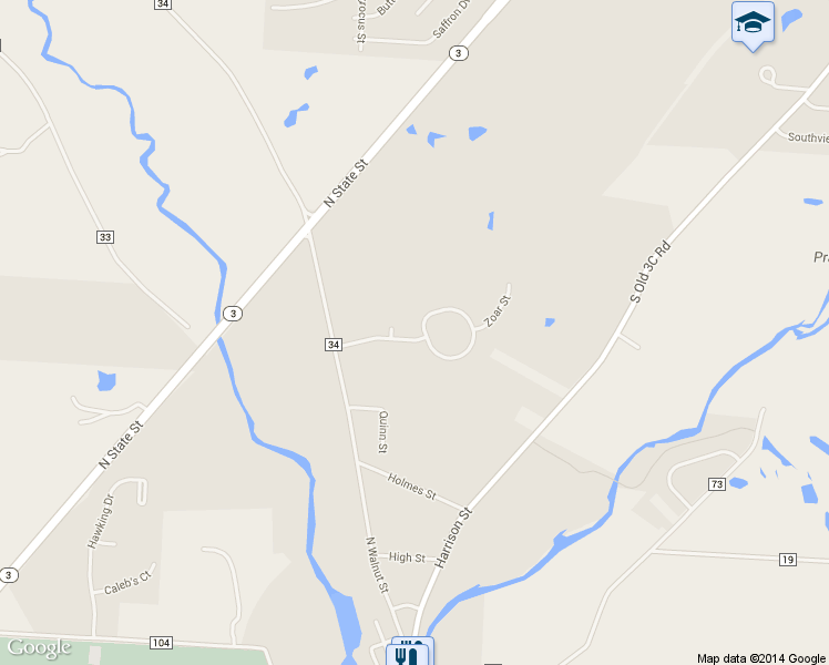 map of restaurants, bars, coffee shops, grocery stores, and more near 121 Heathermere Drive in Galena