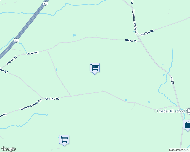 map of restaurants, bars, coffee shops, grocery stores, and more near 390 Orchard Road in Mohnton