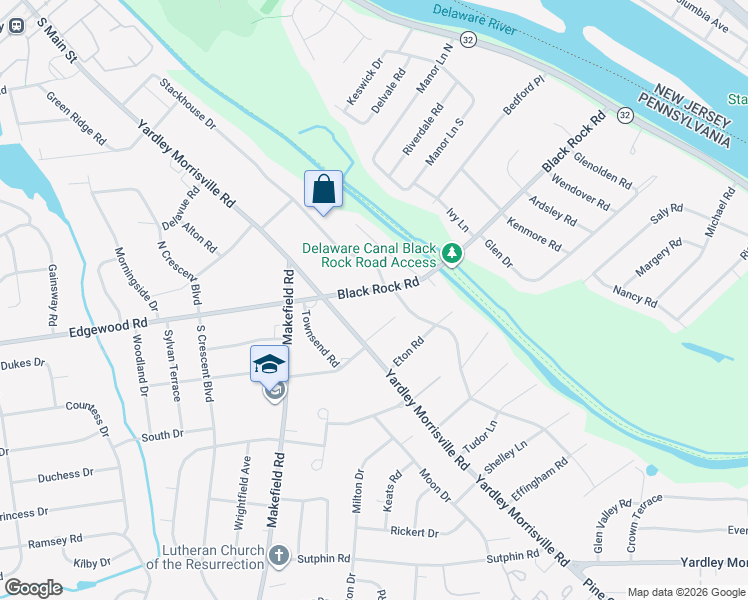 map of restaurants, bars, coffee shops, grocery stores, and more near 3 Radcliffe Road in Morrisville