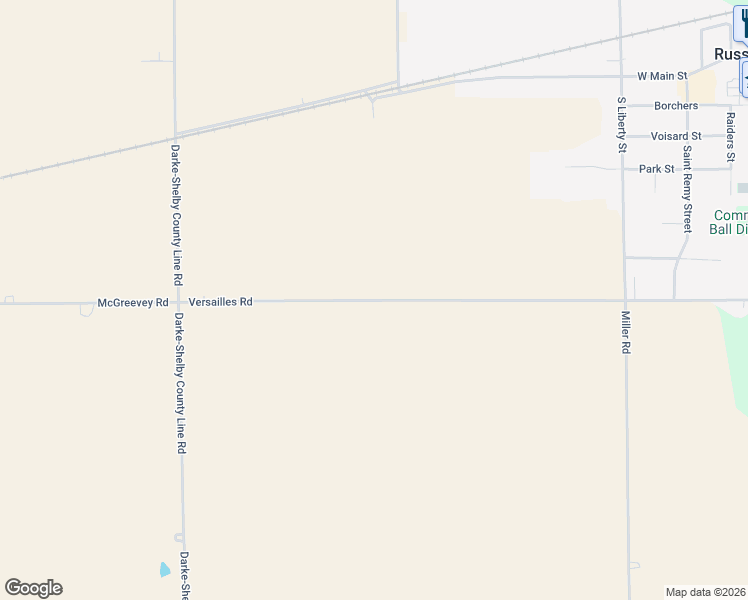 map of restaurants, bars, coffee shops, grocery stores, and more near 437 Versailles Road in Russia