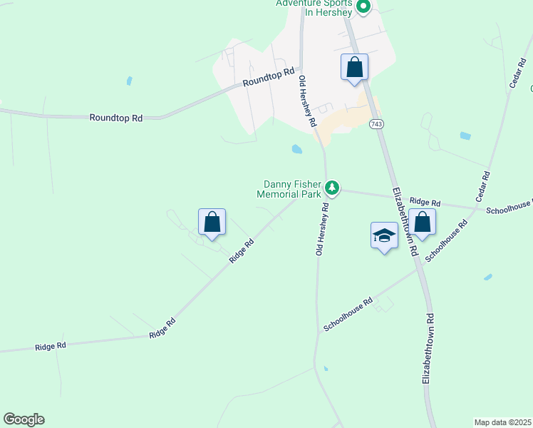 map of restaurants, bars, coffee shops, grocery stores, and more near 5 Evelyn Drive in Elizabethtown