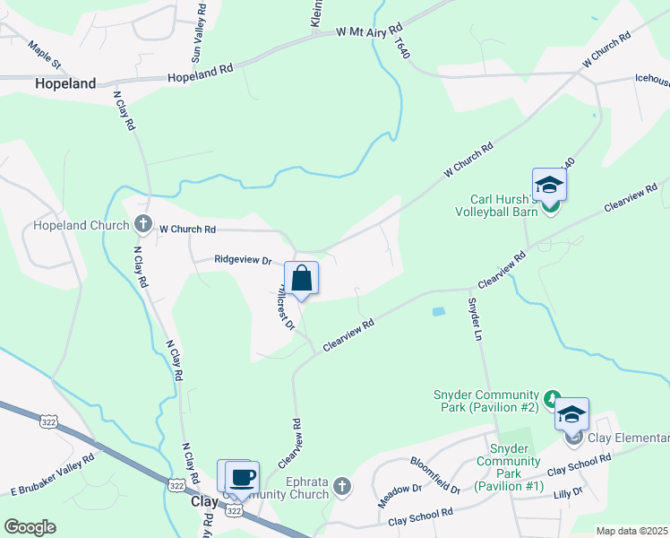 map of restaurants, bars, coffee shops, grocery stores, and more near 580 W Church Rd in Ephrata
