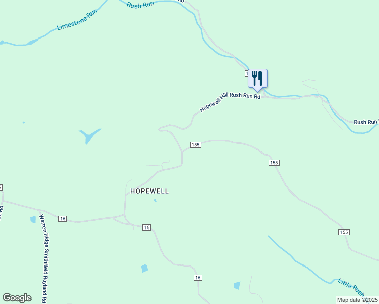 map of restaurants, bars, coffee shops, grocery stores, and more near 49 Township Road 155 in Rayland
