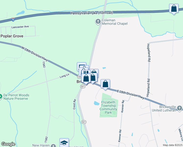 map of restaurants, bars, coffee shops, grocery stores, and more near 4 Furnace Hills Pike in Lititz