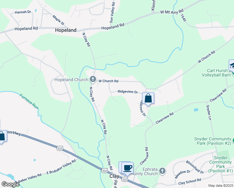 map of restaurants, bars, coffee shops, grocery stores, and more near 670 Ridgeview Drive in Ephrata