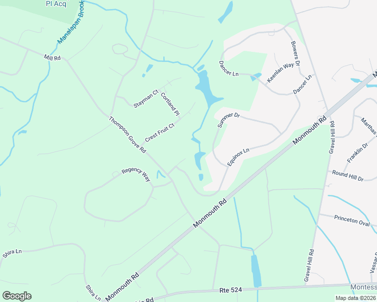 map of restaurants, bars, coffee shops, grocery stores, and more near 608 Winter Court in Manalapan Township