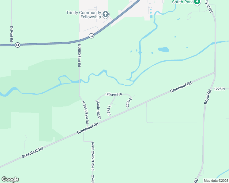 map of restaurants, bars, coffee shops, grocery stores, and more near 25715 Hillcrest Drive in Farmer City