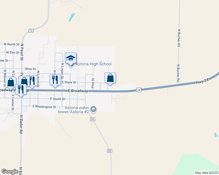map of restaurants, bars, coffee shops, grocery stores, and more near 971 East Broadway in Astoria