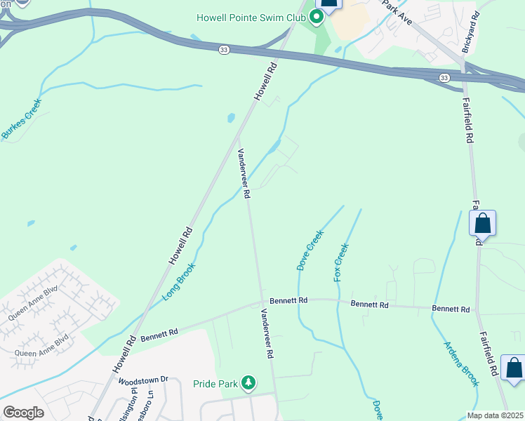 map of restaurants, bars, coffee shops, grocery stores, and more near 86 Vanderveer Road in Freehold