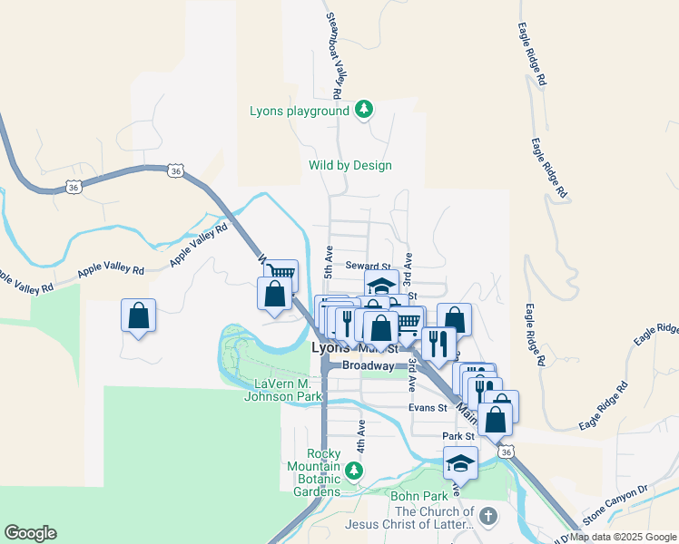 map of restaurants, bars, coffee shops, grocery stores, and more near 440 Stickney Avenue in Lyons