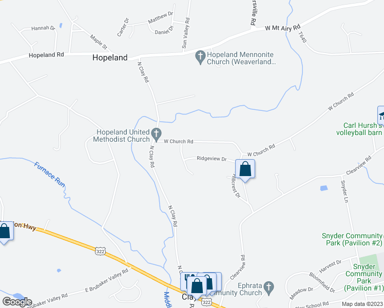 map of restaurants, bars, coffee shops, grocery stores, and more near 671 Ridgeview Drive in Ephrata