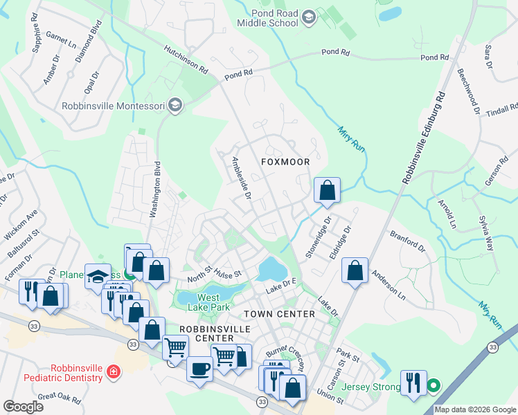 map of restaurants, bars, coffee shops, grocery stores, and more near 5 Chatham Court in Trenton