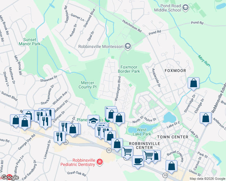 map of restaurants, bars, coffee shops, grocery stores, and more near 3 Tynemouth Court in Trenton