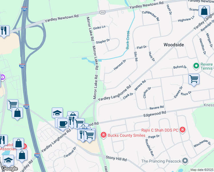 map of restaurants, bars, coffee shops, grocery stores, and more near 1596 Silo Road in Morrisville