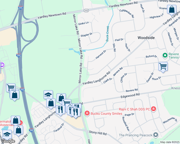 map of restaurants, bars, coffee shops, grocery stores, and more near 1596 Silo Road in Morrisville