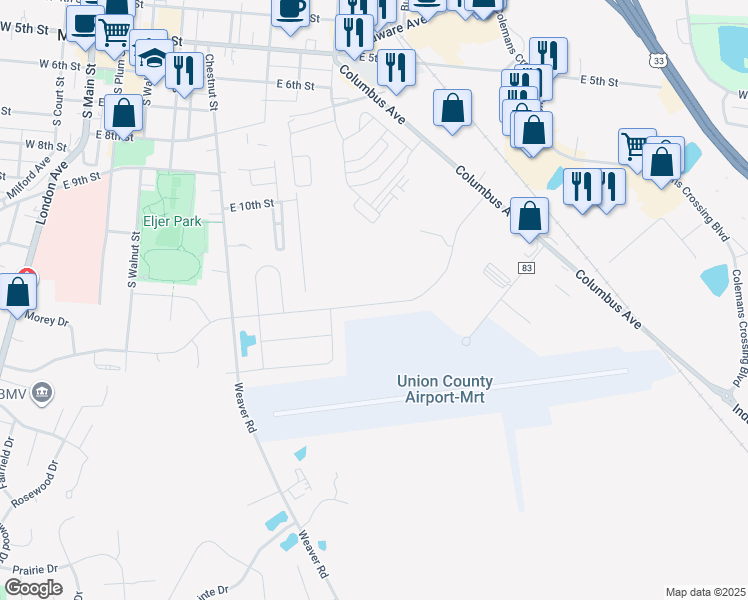 map of restaurants, bars, coffee shops, grocery stores, and more near 744 Keystone Way in Marysville
