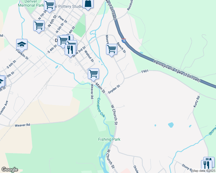map of restaurants, bars, coffee shops, grocery stores, and more near 22 Snyder Street in Denver