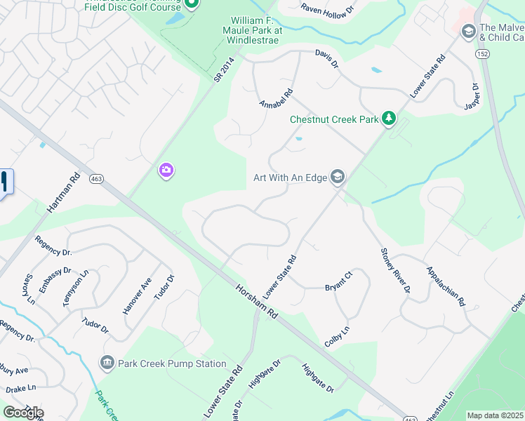 map of restaurants, bars, coffee shops, grocery stores, and more near 100 Stevers Mill Road in North Wales