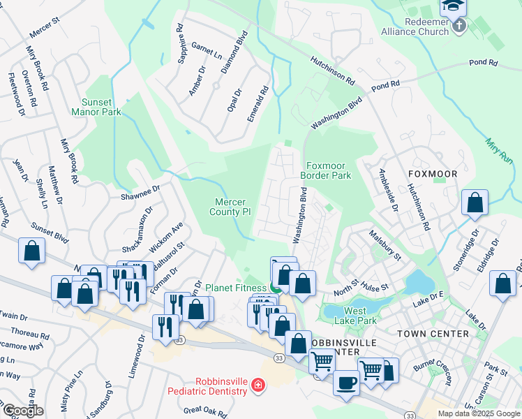map of restaurants, bars, coffee shops, grocery stores, and more near 57 Tynemouth Court in Trenton