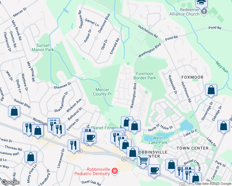 map of restaurants, bars, coffee shops, grocery stores, and more near 57 Tynemouth Court in Trenton