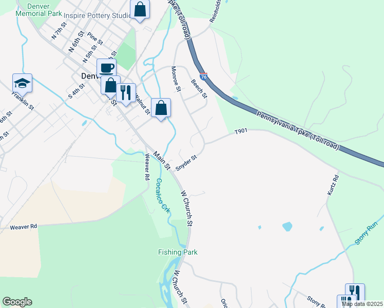 map of restaurants, bars, coffee shops, grocery stores, and more near 32 Catalpa Circle in Denver