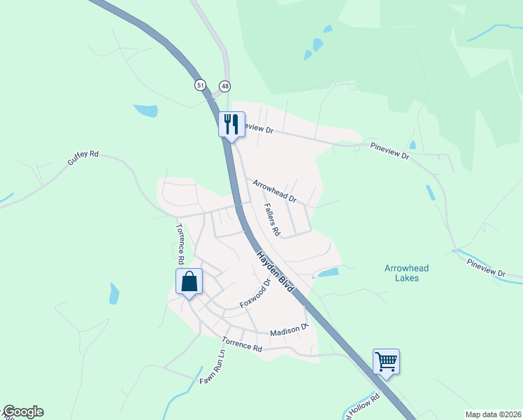 map of restaurants, bars, coffee shops, grocery stores, and more near 2709 Scenery Drive in Elizabeth