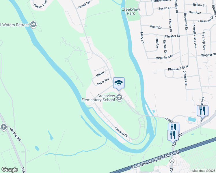 map of restaurants, bars, coffee shops, grocery stores, and more near 6 Green Meadow Drive in Carlisle