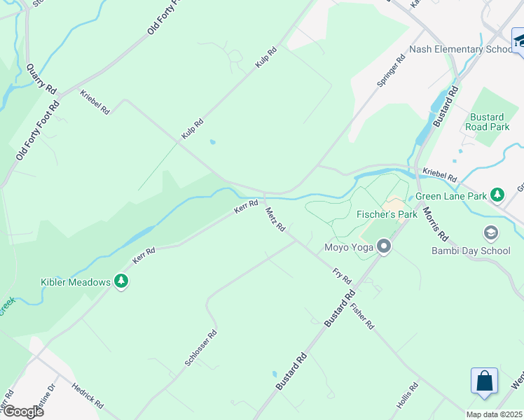 map of restaurants, bars, coffee shops, grocery stores, and more near 2201 Kerr Road in Harleysville