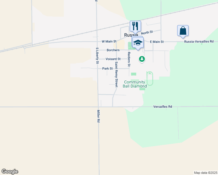 map of restaurants, bars, coffee shops, grocery stores, and more near 209 Homestead Place in Russia