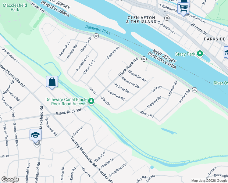 map of restaurants, bars, coffee shops, grocery stores, and more near 4 Kenmore Road in Morrisville
