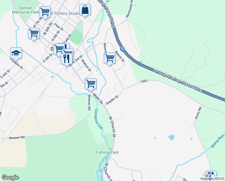 map of restaurants, bars, coffee shops, grocery stores, and more near 32 Catalpa Cir in Denver