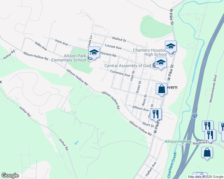 map of restaurants, bars, coffee shops, grocery stores, and more near 425 Allison Avenue in Houston