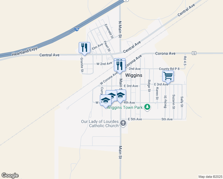 map of restaurants, bars, coffee shops, grocery stores, and more near 320 Chapman Street in Wiggins