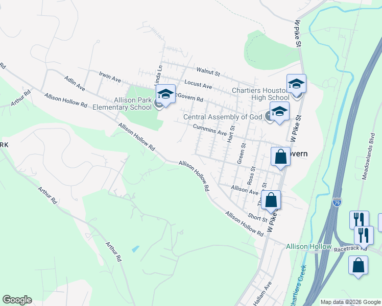 map of restaurants, bars, coffee shops, grocery stores, and more near 425 Allison Avenue in Houston