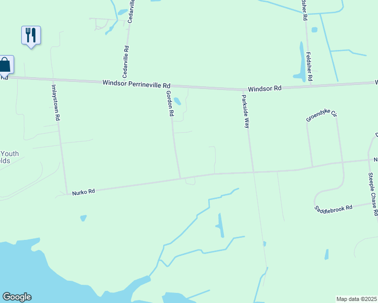 map of restaurants, bars, coffee shops, grocery stores, and more near 19 Gordon Road in Millstone