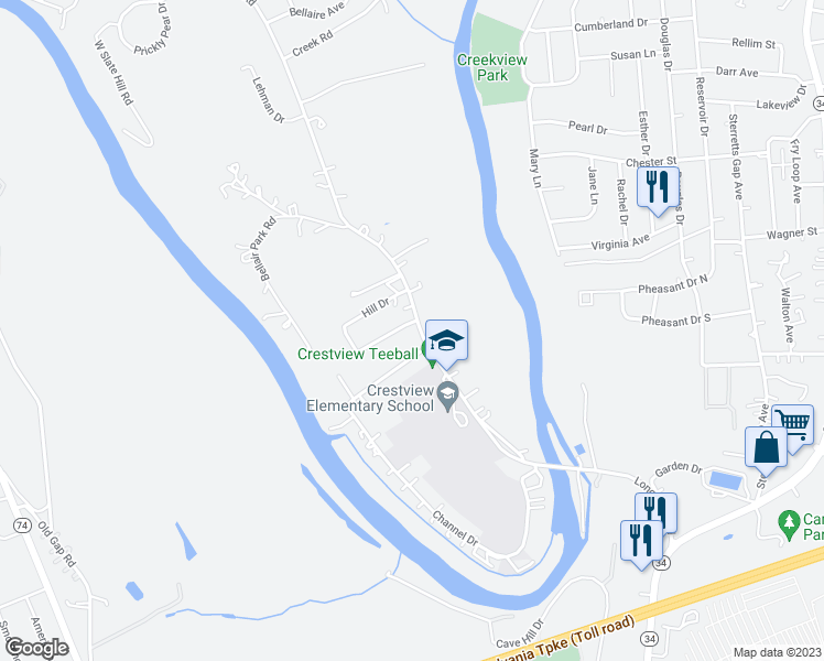 map of restaurants, bars, coffee shops, grocery stores, and more near 6 Green Meadow Drive in Carlisle