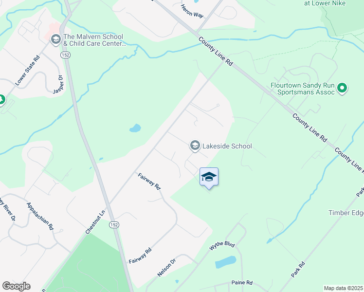 map of restaurants, bars, coffee shops, grocery stores, and more near 23 Douglas Drive in North Wales