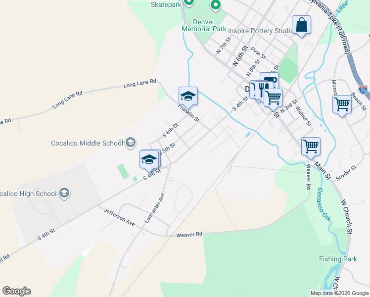 map of restaurants, bars, coffee shops, grocery stores, and more near 501 South 4th Street in Denver