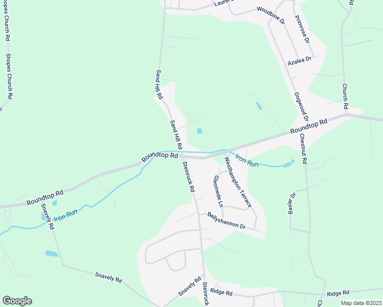 map of restaurants, bars, coffee shops, grocery stores, and more near 3319 Roundtop Road in Elizabethtown